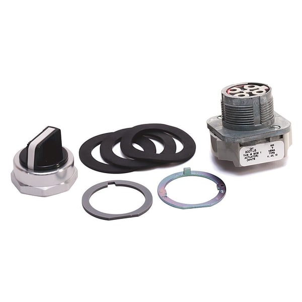 800T-J5Allen-Bradley, 800T-J5, 30.5mm Type 4/13 3 Pos. Sel. Switch-Non-Illum., White, Std. Knob Spring Rtn fr/ Right