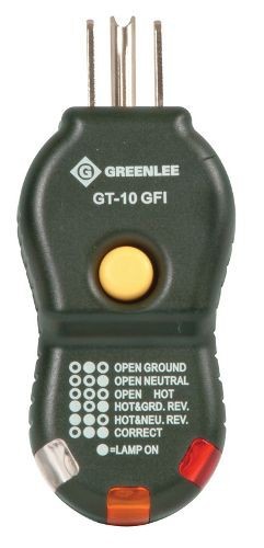 Greenlee® GT-10GFI 3-Wire GFCI Circuit Tester, 120 VAC