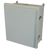 Allied Moulded AM1868RL JIC Size Junction Box With Matching Cover, 18.4 in H x 16.4 in W x 8.13 in D, Raised/Hinged Solid/Opaque Cover, NEMA 4X NEMA Rating, ULTRAGUARD® Fiberglass Reinforced Polyester/Thermoset