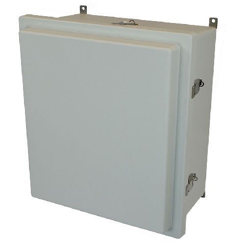 Allied Moulded AM1868RL JIC Size Junction Box With Matching Cover, 18.4 in H x 16.4 in W x 8.13 in D, Raised/Hinged Solid/Opaque Cover, NEMA 4X NEMA Rating, ULTRAGUARD® Fiberglass Reinforced Polyester/Thermoset