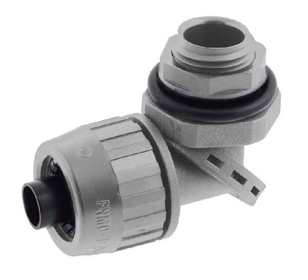 PS1009NGYHubbell, Liquidtight Connector, Swivelok, 1 Inch, Non-Metallic Nylon, Flexible, Gray