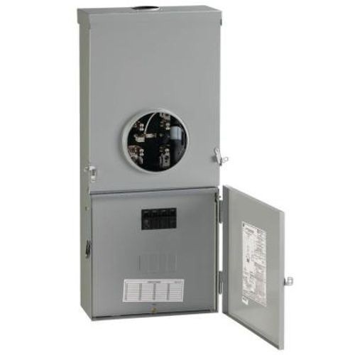 TSMR420CSCUGE TSMR420CSCU 3-Wire Ringless Meter Socket Load Center With Bonded Neutrals, Horn Bypass, 120/240 VAC, 200 A, 1 Phase, NEMA 3R Enclosure