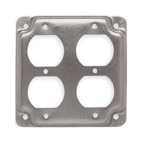 RACO® 907C Exposed Work Cover, 4-1/8 in L x 4-1/8 in W, Duplex Receptacle Cover, Steel