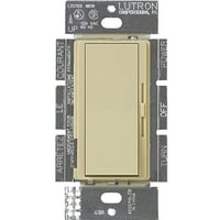 Diva® DVSTV-IV 3-Way Dimmer Switch With Switching Box, 120 to 277 VAC, 8 A, 50 mA, 1 Poles, On/Off Operation, Ivory