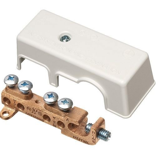 GBB50Arlington GBB50 Intersystem Grounding Bridge With White Cover, 0.872 in L x 3.383 in W, 4 Holes, Bronze/Plastic