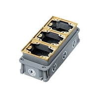B4333Wiring Device-Kellems B4333 Deep Fully Adjustable Concrete Floor Box, Cast Iron, 34.8 cu-in, 3 Gangs, 8 Knockouts