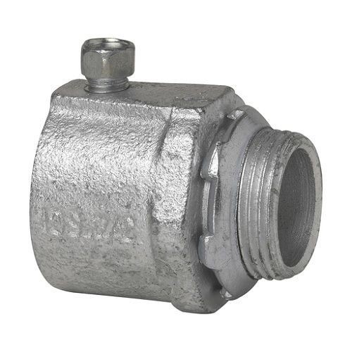 153PEATON Crouse-Hinds 153P Non-Insulated Setscrew Straight Connector, 1-1/4 in Trade, For Use With Rigid/IMC Conduit, Steel
