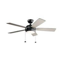 330174SBKKichler® Starkk™ 330174SBK Ceiling Fan, 52 in Blade, 12 deg Blade Pitch, Steel Housing, Wood Blade, 1368/4051 cfm Flow Rate
