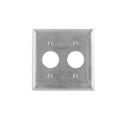 97092Mulberry 97092 Standard Receptacle Wallplate, 2 Gangs, 4.5 in H x 4.562 in W, 430 Stainless Steel