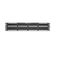 Panduit® Data-Patch™ PanNet® DP48688TGY 2RU Flat Loaded Patch Panel Kit, 48 Ports, Cat 6, 26 to 22 AWG Terminal, Cold Rolled Steel