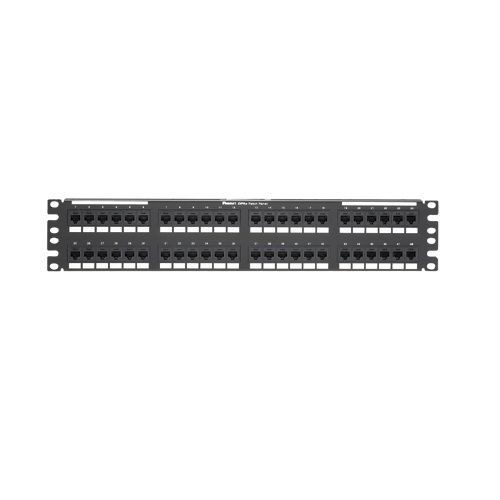 Panduit® Data-Patch™ PanNet® DP48688TGY 2RU Flat Loaded Patch Panel Kit, 48 Ports, Cat 6, 26 to 22 AWG Terminal, Cold Rolled Steel