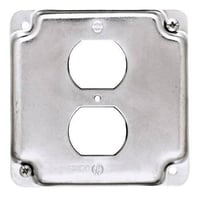RACO® 902C Exposed Work Cover, 4-1/8 in L x 4-1/8 in W, Duplex Receptacle Cover, Steel