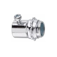 Crouse-Hinds 454 Non-Insulated Straight Threaded Conduit Connector, 1-1/2 in Trade, For Use With Thinwall EMT Conduit, Steel, Zinc Plated