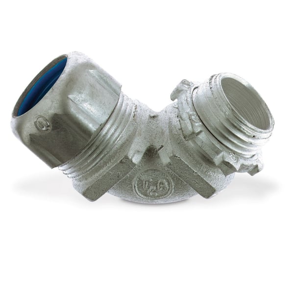 5254ALT&B® 5254AL Non-Insulated Conduit Connector, 1 in Trade, 90 deg, Aluminum, Clear Chromate Coated/Zinc Plated
