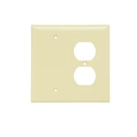 Pass & Seymour® Sierraplex® SPJ138-I Junior Jumbo Standard Sized Combination Wallplate, 1 Gang, 5 in, Thermoplastic, Ivory