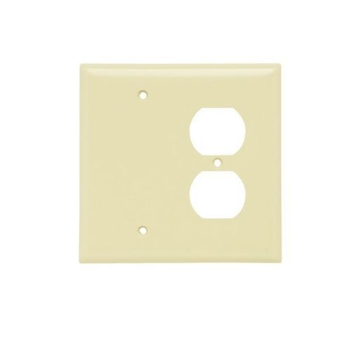 Pass & Seymour® Sierraplex® SPJ138-I Junior Jumbo Standard Sized Combination Wallplate, 1 Gang, 5 in, Thermoplastic, Ivory
