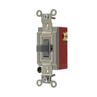Wiring Device-Kellems HBL® HBL1557GY 3-Position Extra Heavy Duty Industrial/Specification Grade Standard Toggle Switch, 120/277 VAC, 20 A, 5540 W/1 to 2 hp, SPDT