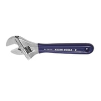Klein® D509-8 Extra Wide Adjustable Wrench, 1-1/2 in, Polished Chrome, 8-1/2 in OAL, Hardened Steel Body
