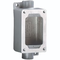 Killark® SWB-4 1-Gang Explosionproof Feed-Through Conduit Device Box, For Use With XCS/XS/XT Cover Assemblies, Aluminum, Gray