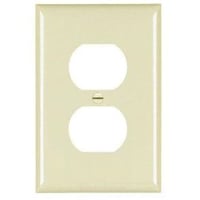 Pass & Seymour® TradeMaster® TPJ8-I Junior Jumbo Receptacle Wallplate, 1 Gang, 4.9 in, Thermoplastic, Ivory