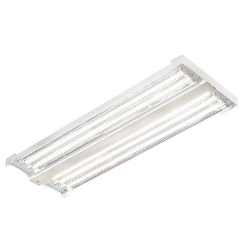 Columbia Lighting LHR4-632-LS-ST-3EHLU-LHHB Linear Solid Top Ultra Efficient High Bay Fixture With Universal Hanger Bracket, (6) T8 Fluorescent Lamp, 120 to 277 VAC, Baked White Enamel Housing