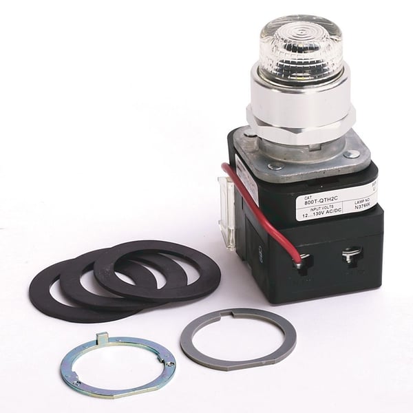 800T-QTH2RAllen-Bradley, 800T-QTH2R, 30.5mm Type 4/13 Pilot Light, LED, Red, 12-130V AC/DC, 1 NO-1 NC