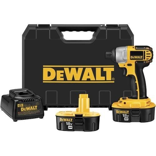 DeWALT® DC827KL Heavy Duty Cordless Impact Driver Kit, 1/4 in Hex Drive, 0 to 2700 bpm, 1330 in-lb Torque, 18 VAC, 5-3/4 in OAL