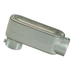 O-Z/Gedney LB47 Type LB Conduit Outlet Body, 1-1/4 in Hub, 7 Form, 19.3 cu-in Capacity, Grayloy Iron, Aluminum Enamel/Zinc Electroplated