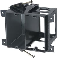Arlington LVD2 Low Voltage Power Box, Plastic, 20 cu-in Capacity, 2 Gangs, 2 Knockouts, 5 in L x 5.36 in W x 3.44 in H