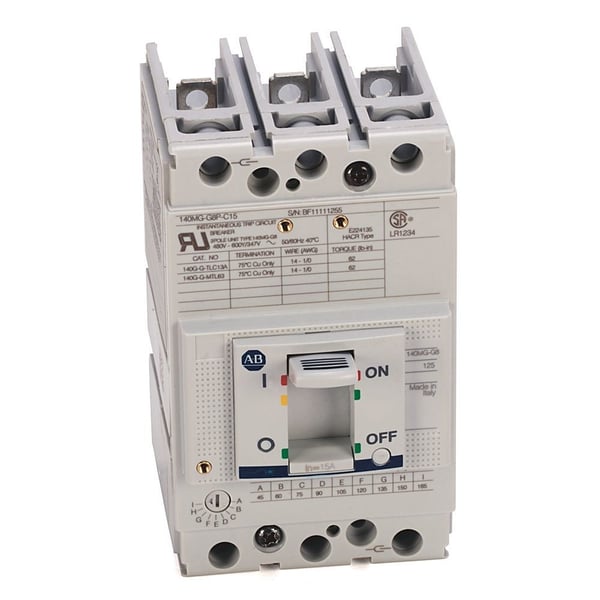 Allen-Bradley 140MG-G8P-C70 Motor Protection Circuit Protectors, G Frame, 35-65 kA at 480V, MCP (magnetic only), 70A