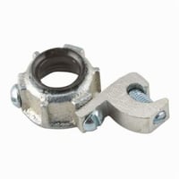 1216RACO® 1215 Grounding Conduit Bushing With Lay-In Lug, 14 to 4 AWG AC Cable, 1-1/4 in Trade, Malleable Iron, Electro-Plated Zinc