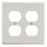 PJ82LAWiring Device-Kellems PJ82LA Mid-Size Non-Metallic Wallplate, 2 Gangs, 4.94 in L x 5 in W, Polycarbonate Thermoplastic, Light Almond