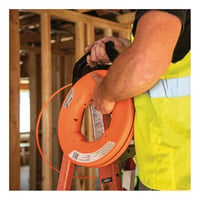 56351Klein® 56351 Fish Tape With Spiral Steel Leader, 0.182 in W Tape, 100 ft L Tape, S-Glass Fiberglass Tape, Black/Orange