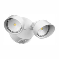 Lithonia Lighting® OLF 2RH 40K 120 WH M4 2 Head Round Motion Security Flood Light, Static LED Lamp, 25 W Fixture, 120 VAC, White Housing