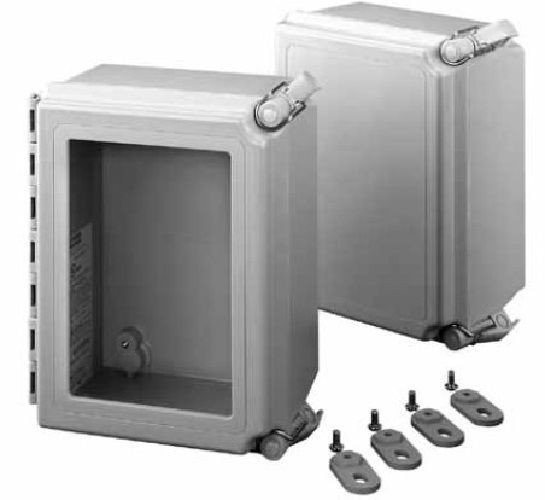 nVent HOFFMAN A12106CHQRFG Single Door Wall Mount Enclosure, 12 in L x 10 in W x 6 in D, NEMA 4X/IP66, Fiberglass