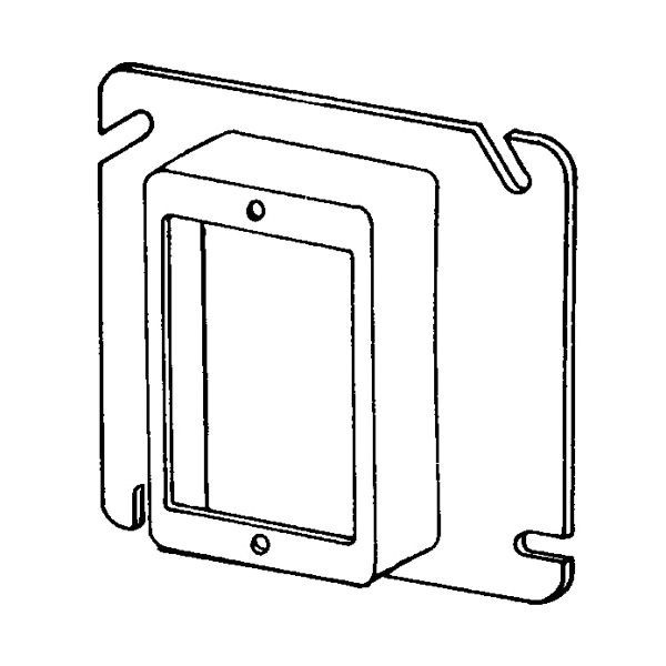 8485Appleton® ETP™ 8485A 1-Device Raised Square Box Cover, 4-11/16 in L x 4-11/16 in W x 1/2 in D, Steel