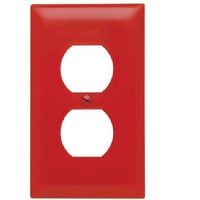 Pass & Seymour® TradeMaster® TP8-RED Standard Receptacle Wallplate, 1 Gang, 4.7 in, Thermoplastic, Red