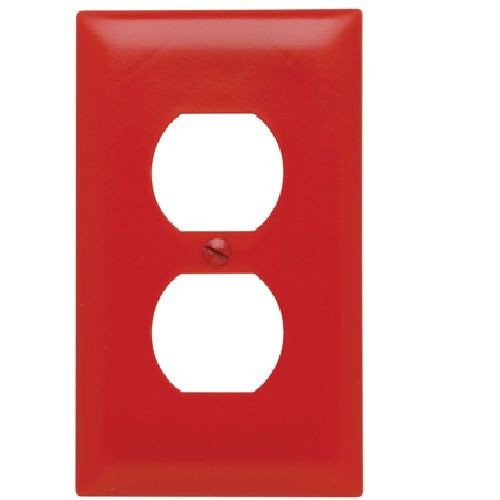 Pass & Seymour® TradeMaster® TP8-RED Standard Receptacle Wallplate, 1 Gang, 4.7 in, Thermoplastic, Red