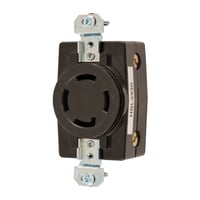 Wiring Device-Kellems Twist-Lock® HBL3430 Heavy Duty Flush Non-Grounding Standard Single Locking Receptacle, 120Y/208 VAC, 30 A, 4 Poles, 4 Wires, Black