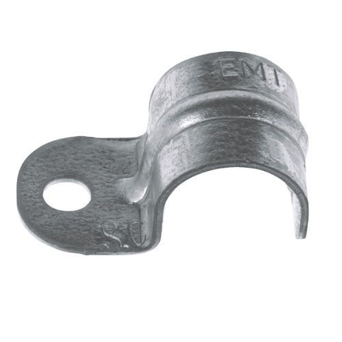Steel City® TS-103 1-Hole Snap Strap, 1 in, For Use With EMT Conduit, Steel, Zinc Plated
