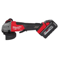 2880-22Milwaukee® 2880-22 M18™ FUEL™ Cordless Angle Grinder Kit, 5 in Dia Wheel, 5/8-11 UNC Arbor/Shank, 18 V, M18™ Lithium-Ion Battery, 2 Batteries, Paddle Switch