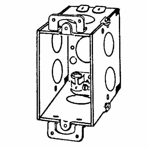 174FAppleton® 174F Square Corner Gangable Switch Box With CL-13 Clamp, Steel, 14 cu-in Capacity, 1 Gangs, 11 Knockouts
