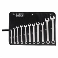 68502Klein® 68502 Combination Wrench Set, 11 Pieces, 7 to 19 mm, Polished Chrome/Nickel Plated