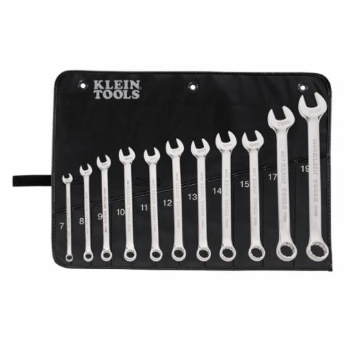 68502Klein® 68502 Combination Wrench Set, 11 Pieces, 7 to 19 mm, Polished Chrome/Nickel Plated