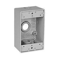IH3-2-LMRed Dot® IH3-2-LM Universal Weatherproof Box With Mounting Lug, Die Cast Aluminum, 17.3 cu-in Capacity, 1 Gangs, 5 Outlets, 4-9/16 in H x 2-13/16 in W x 2 in D