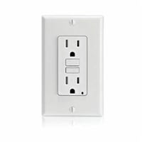 GFTR1-ELeviton® GFTR1-T Duplex Feed Through Self-Test Slim Standard Tamper Resistant GFCI Receptacle With Light Almond Test, Reset Button, 125 VAC, 20 A, 2 Poles, 3 Wires, Light Almond