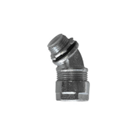4Q-475LTO-Z/Gedney Ground-Tite® 4Q-475LT Concretetight Liquid Tight Oiltight Positive Grounding Raintight Conduit Connector With Lug and Insulated Throat, 3/4 in Trade, 14 to 4 AWG Cable Openings, 45 deg, Malleable Iron, Zinc Electroplated