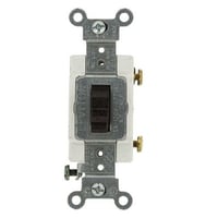 Leviton® CSB1-15 Grounding AC Quiet Toggle Switch, 120/277 VAC, 15 A, 1/2, 2 hp Power Rating, SP Contact