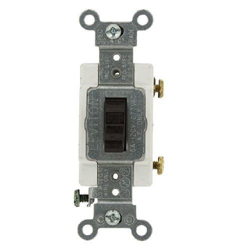 Leviton® CSB1-15 Grounding AC Quiet Toggle Switch, 120/277 VAC, 15 A, 1/2, 2 hp Power Rating, SP Contact