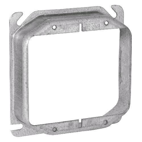 RACO 780 Square Cover, 4 in, 2-Device, 1 in Raised, Mud Ring